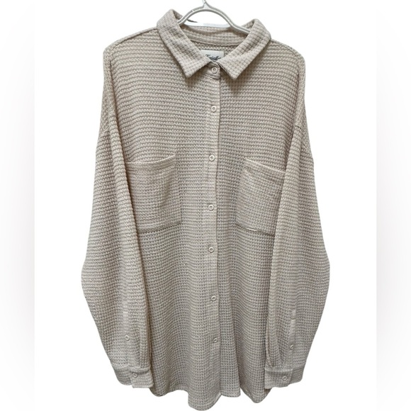 Kuwalla Tee Tops - ✨ NWT Kuwalla Tee Waffle knit oversized button shirt XL